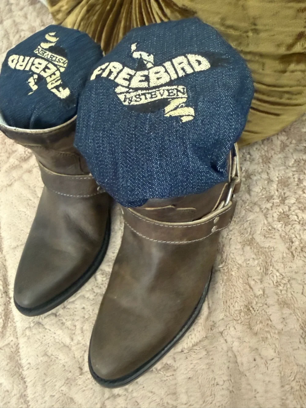 Freebird by Steven Santiago Brown Color Ankle Boots Zipper Back SZ 8 New no Box - Picture 3 of 10